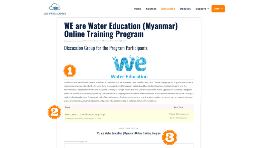 Asia Water Academy Discussion group