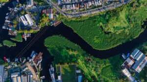 River in suburbs